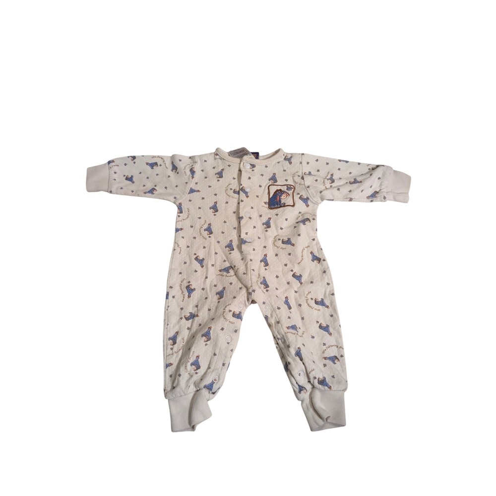 Vintage Disney Pooh 100 Acre Collection Eeyore Baby Romper Cream 3 Months
